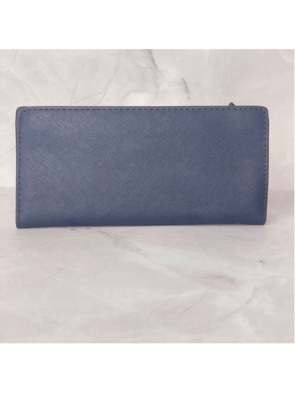 Michael Kors Saffiano Leather Slim Bifold Wallet & Card Case Navy Blue - Picture 4 of 9